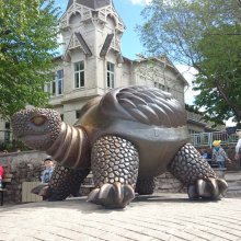 fuente de alta calidad de las esculturas de la tortuga de bronce del tamaño natural